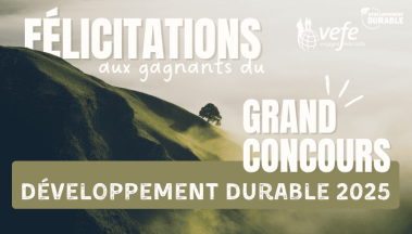 ARTICLE DE BLOG - Résultat du concours Développement Durable 2025 - VEFE